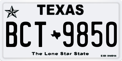 TX license plate BCT9850