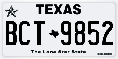 TX license plate BCT9852