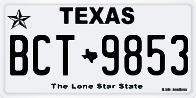 TX license plate BCT9853