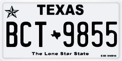 TX license plate BCT9855