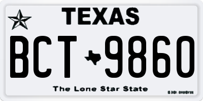 TX license plate BCT9860