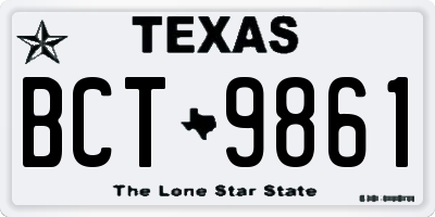 TX license plate BCT9861
