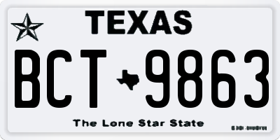 TX license plate BCT9863