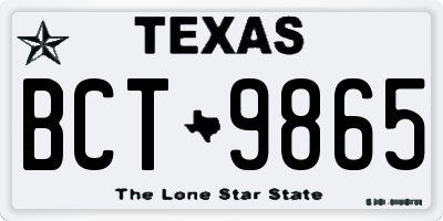 TX license plate BCT9865