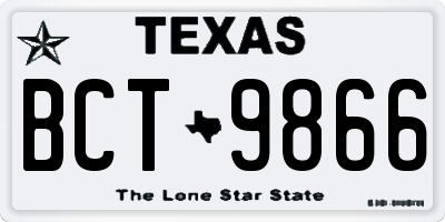 TX license plate BCT9866