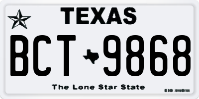 TX license plate BCT9868
