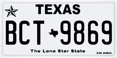 TX license plate BCT9869