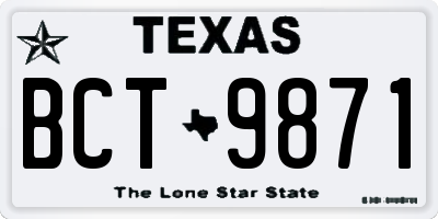 TX license plate BCT9871