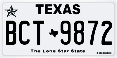 TX license plate BCT9872