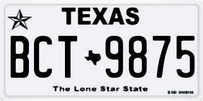 TX license plate BCT9875