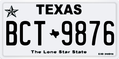 TX license plate BCT9876