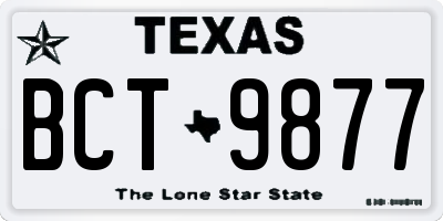 TX license plate BCT9877