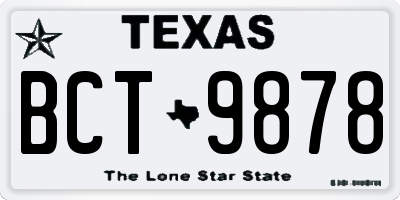 TX license plate BCT9878