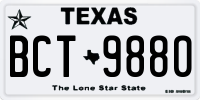 TX license plate BCT9880