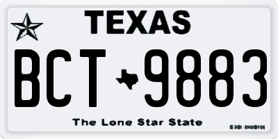 TX license plate BCT9883