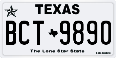 TX license plate BCT9890