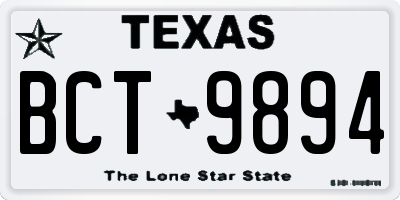 TX license plate BCT9894