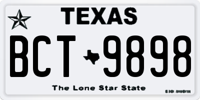 TX license plate BCT9898
