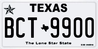 TX license plate BCT9900