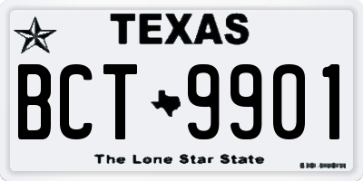 TX license plate BCT9901