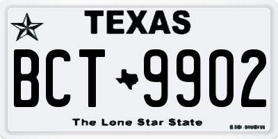 TX license plate BCT9902