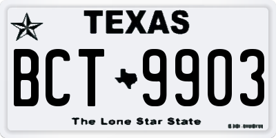 TX license plate BCT9903