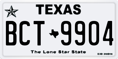 TX license plate BCT9904