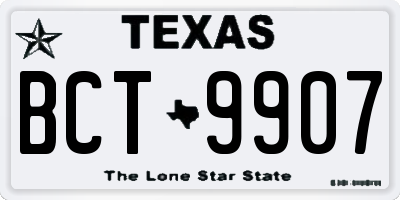TX license plate BCT9907