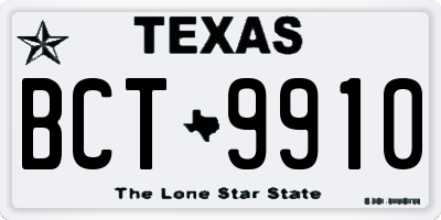 TX license plate BCT9910