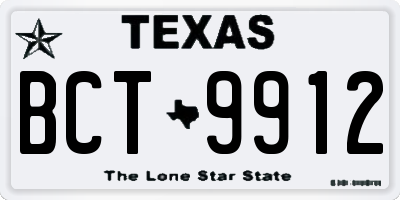 TX license plate BCT9912