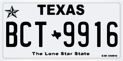 TX license plate BCT9916