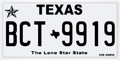 TX license plate BCT9919