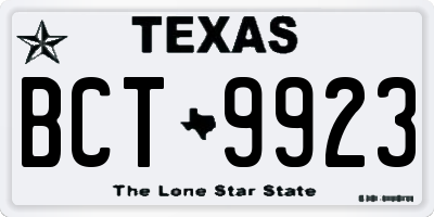 TX license plate BCT9923