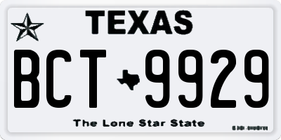 TX license plate BCT9929