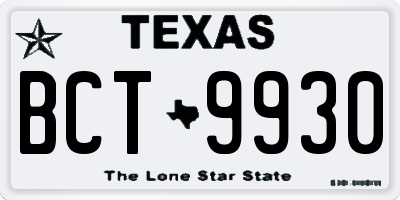 TX license plate BCT9930
