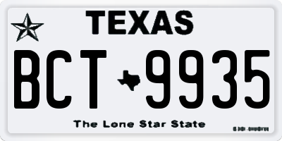 TX license plate BCT9935