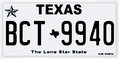 TX license plate BCT9940