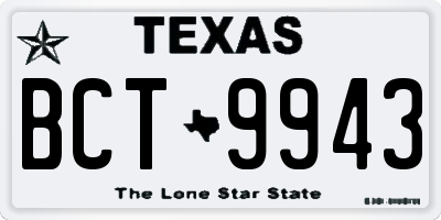 TX license plate BCT9943