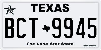 TX license plate BCT9945