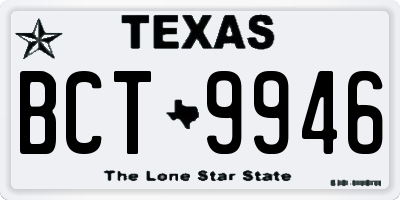 TX license plate BCT9946