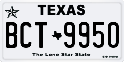 TX license plate BCT9950