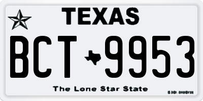 TX license plate BCT9953