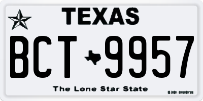 TX license plate BCT9957