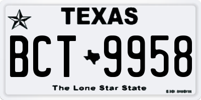 TX license plate BCT9958