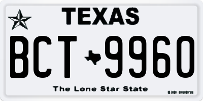 TX license plate BCT9960