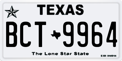 TX license plate BCT9964