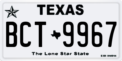 TX license plate BCT9967