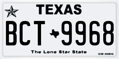 TX license plate BCT9968