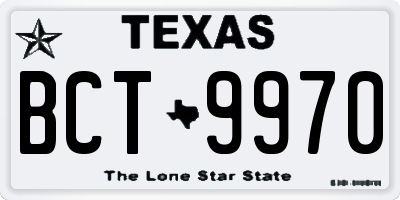 TX license plate BCT9970