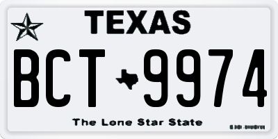 TX license plate BCT9974